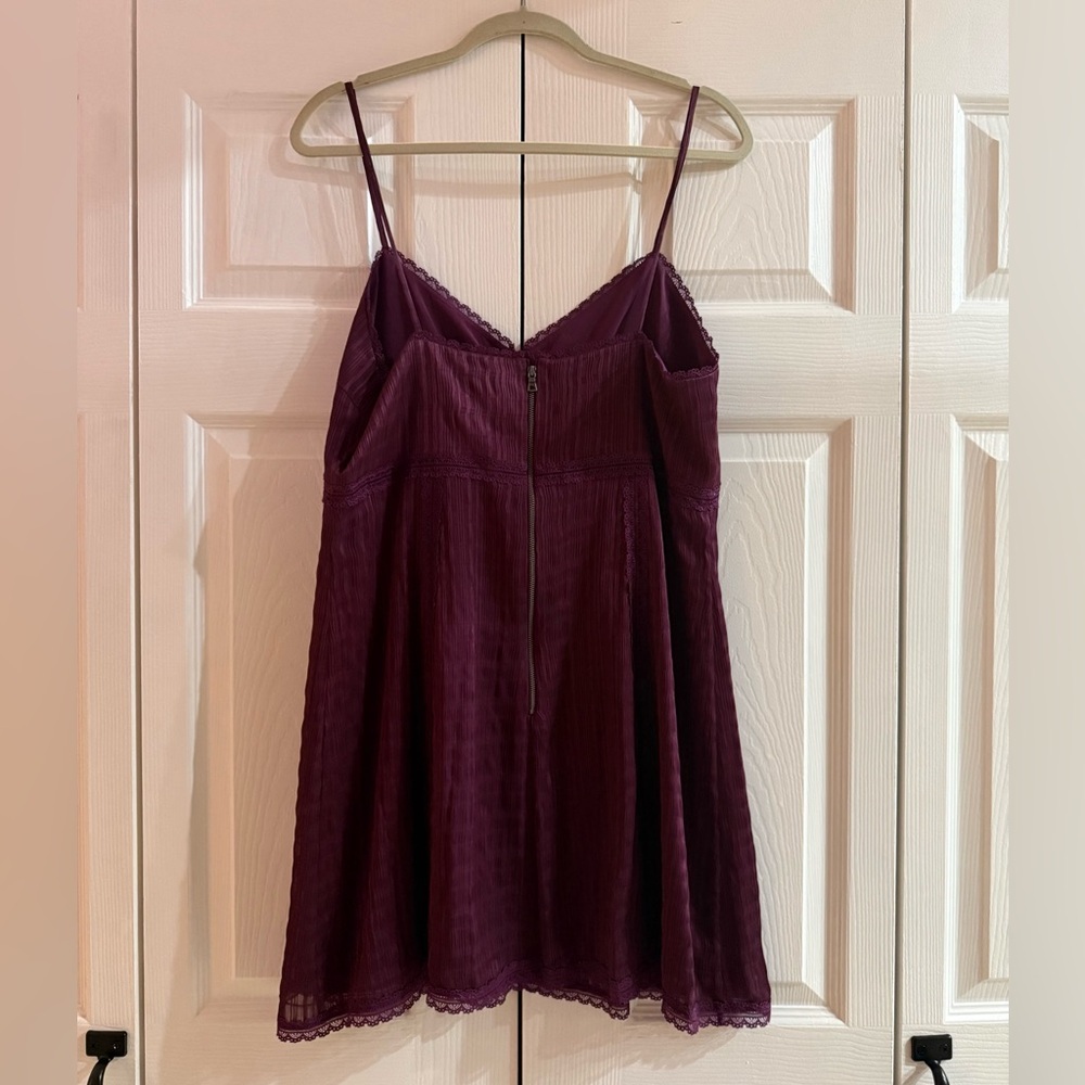 Alice + Olivia Genevieve Mini Dress NWT Boysenberry Lace Slip Dress Size 14 - Picture 5 of 8